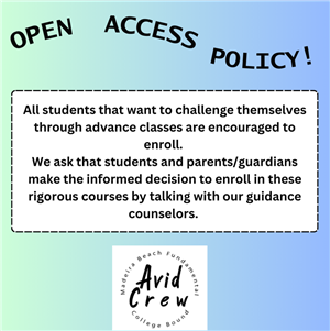 AVID Crew Open Access Policy